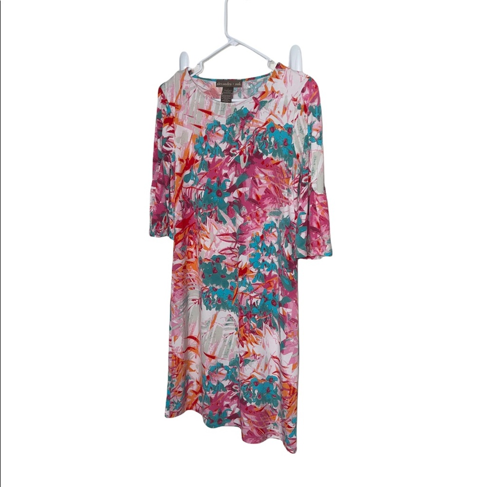 NWT Alexandra & Oak 3/4 Sleeve Dress Size Small Cora Combo Floral